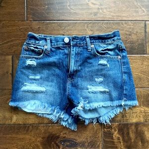 Aeropostale Dark Wash Ripped Jean Shorts